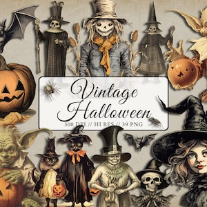 Vintage Halloween Clipart Witch Spooky Clipart October Halloween Vintage Clipart Spiders Bats Horror Clipart Scary Halloween Graphics