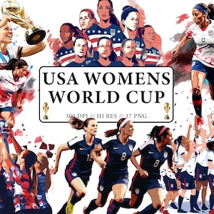 Coupe du monde féminine USA Clipart Girls Sport Women’s Soccer Team Invitations Girls Soccer Clipart Scrapbooking Coupe du monde USA