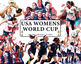 USA Women's World Cup Clipart Mädchen Sport Frauen Fußball Team Einladungen Mädchen Fußball Clipart Scrapbooking USA World Cup