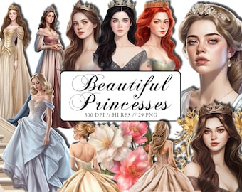 Schöne Prinzessinnen Clipart Mädchen Geburtstag Inviations Schöne Frauen Fantasy Clipart Märchen Hübsche Prinzessin Clipart Frau PNG Scrapbook
