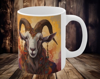Goat Mug - Majestic Beauty - 11oz Ceramic Cup - Unique Gift for Nature Enthusiasts - Gift Idea - Goat Cup