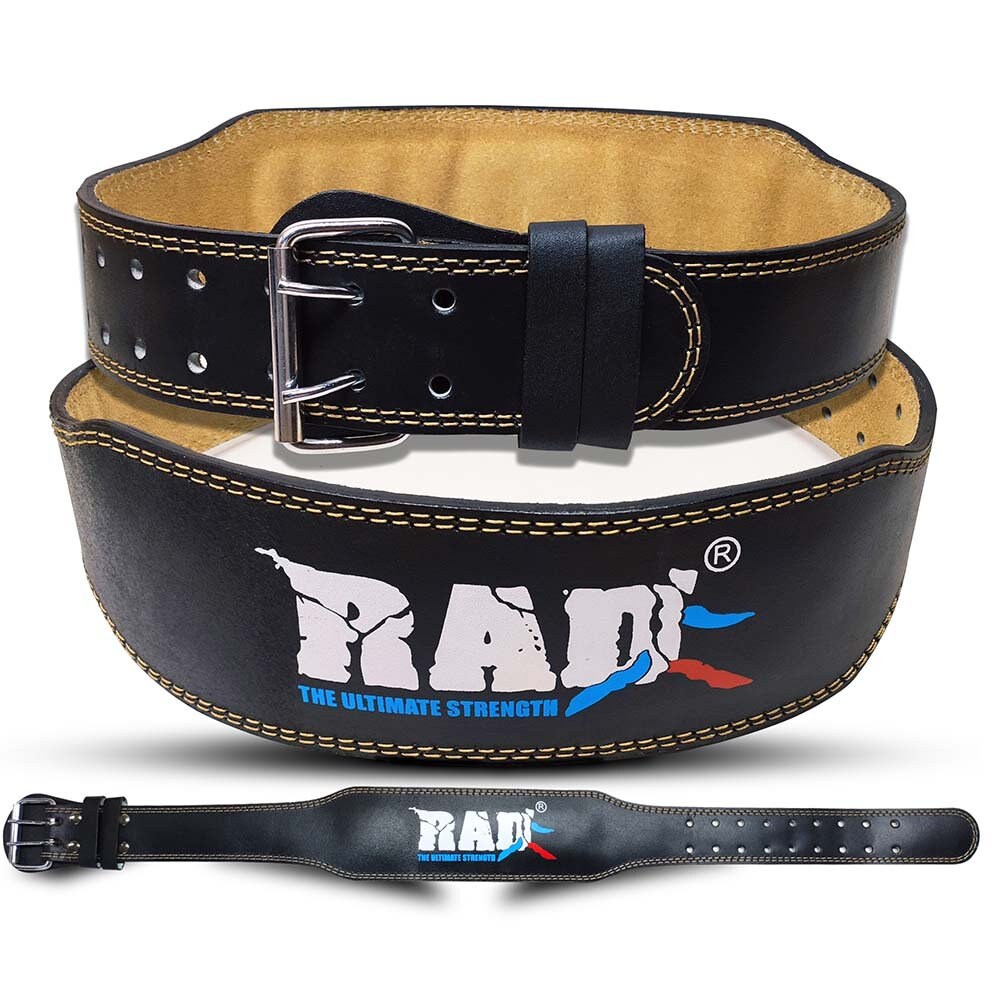 RAD 4 Inch Cowhide Leather Weight Lifting Belt: Carbon Fiber  display picture 1