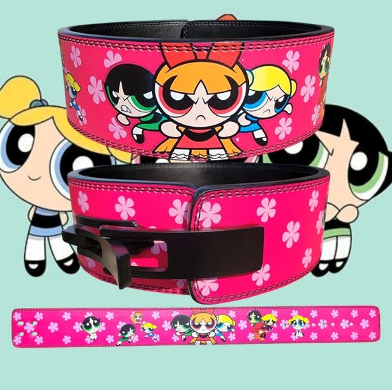 Pink Anime Weight Lifting Belt: Custom Leather Lever, Superior Back Support