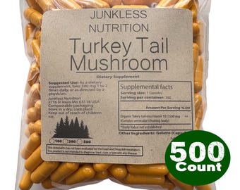 100%ピュアトルコキキョウカプセル 10:1 500mgエキス - 天然キノコサプリメント