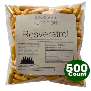 100% Pure Resveratrol Supplements Extract 500mg - Organic Herbal Capsules