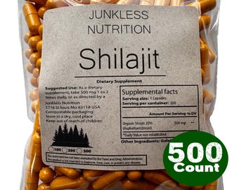100% Pure Shilajit Capsules Supplement 500mg Extract- Natural Healthy living