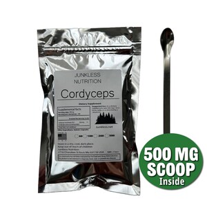 Polvere di fungo Cordyceps 100% autentico 10:1 500 mg estratto - Con cucchiaio