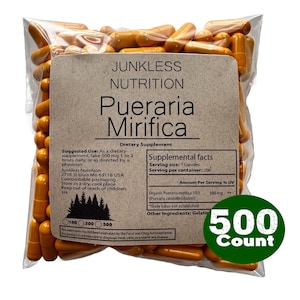 100% Pure Pueraria Mirifica Capsules 500mg Supplement 10:1  - Natural Health Extract -  USA