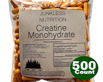 100% Pure Natural Creatine Capsules  500mg Supplement ATP - Creatine Monohydrate Micronized