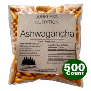 Gélules de racine d'ashwagandha 100 % pure 10:1 500 mg - Suppléments nutritionnels naturels - États-Unis