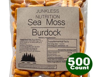 Sea Moss Burdock Root Capsules – 10:1 Irish Extract, 500mg