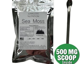 100% Pure Sea Moss Powder Irish Extract - Natural Algae Powder with Measuring Spoon