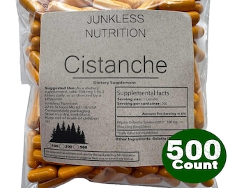 100% Pure Cistanche Capsules Extract 500mg 100:1  - Natural Herbal Supplements