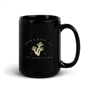 Mushroom Coffee Mug, Black Coffee Mug