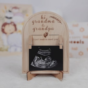 Hi Grandma and Grandpa Photo Ultrasound Frame, Family Pregnancy Announcement Gifts, Grandparent Gift Idea.
