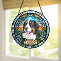 Personalized Dog Portrait Stained Glass Suncatcher, Custom Pet Memorial Stained Glass Photo Suncatcher, Dog Loss Keepsake, Pet Loss Gift