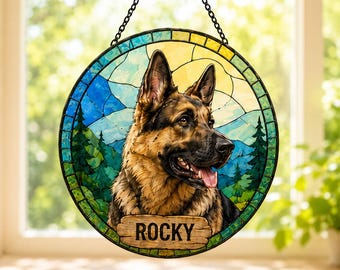 Pet Memorial Stained Glass Suncatcher, Custom Dog Cat Loss Gift, Personalized Remembrance Keepsake