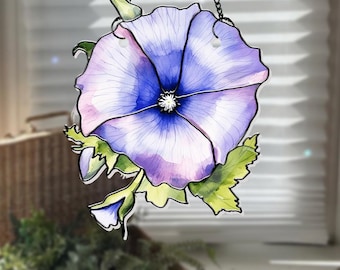 Family Birth Flower Bouquet Birth Month Flowers Personalized Stained Glass Window Hangings Personalized Birth Flower Gift Mothers Day Gift