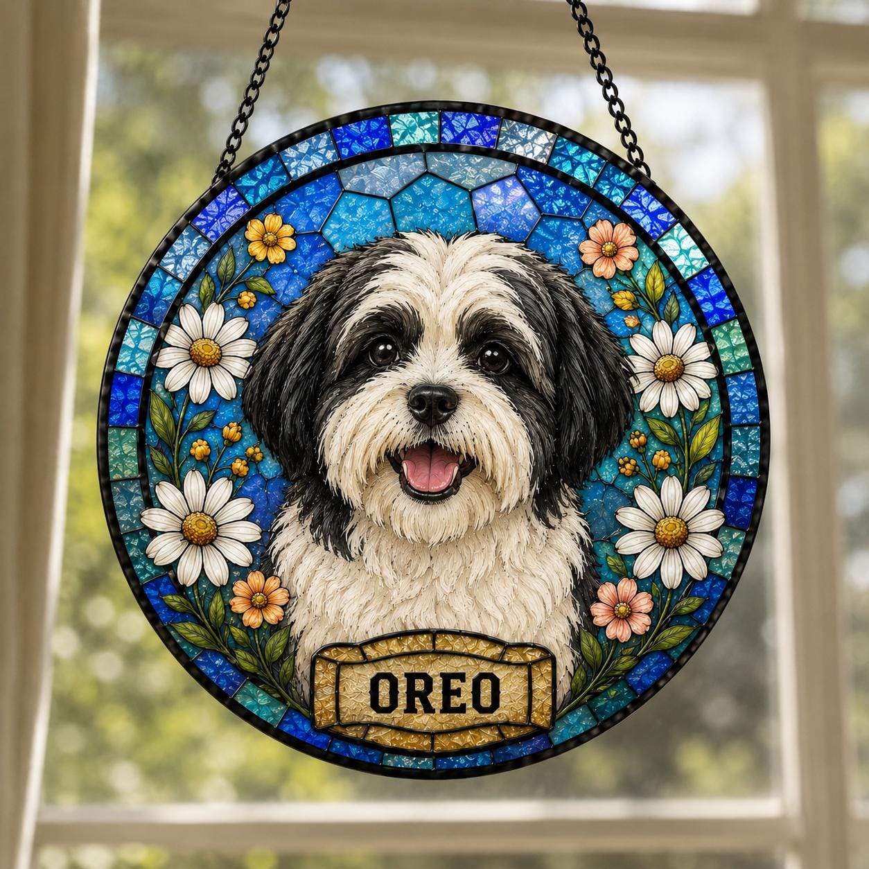 Dog Cat Loss Gift, Pet Memorial Suncatcher, Custom Stained Glass ...