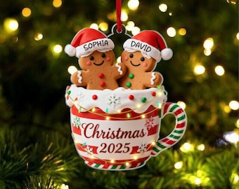 Personalized Resin Family Ornament, Gingerbread Christmas Family Ornament, Gingerbread Family of 2,3,4,5,6 Ornament 2026, Christmas Decor