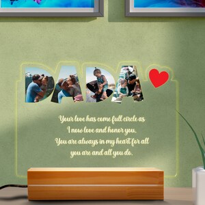Personalized Photo Dad Night Light,Fathers Day Gifts,Personalized Dad Gifts,Bedroom Night Light,Gift for Dad,Best Dad Ever,Custom Name Light