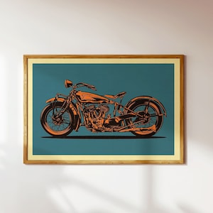 Vintage Indian Scout Poster, Retro Motorcycle Art, Indian Motorcycle Illustration, Bike Wall Art, Indian Scout Art Print
