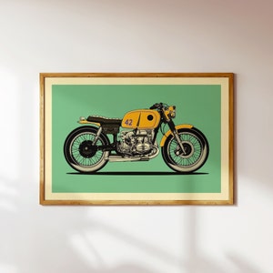 Retro Cafe Racer Bike Poster Motorcycle Wall Art Café Racer Vintage Bike Print Motorcycle Poster