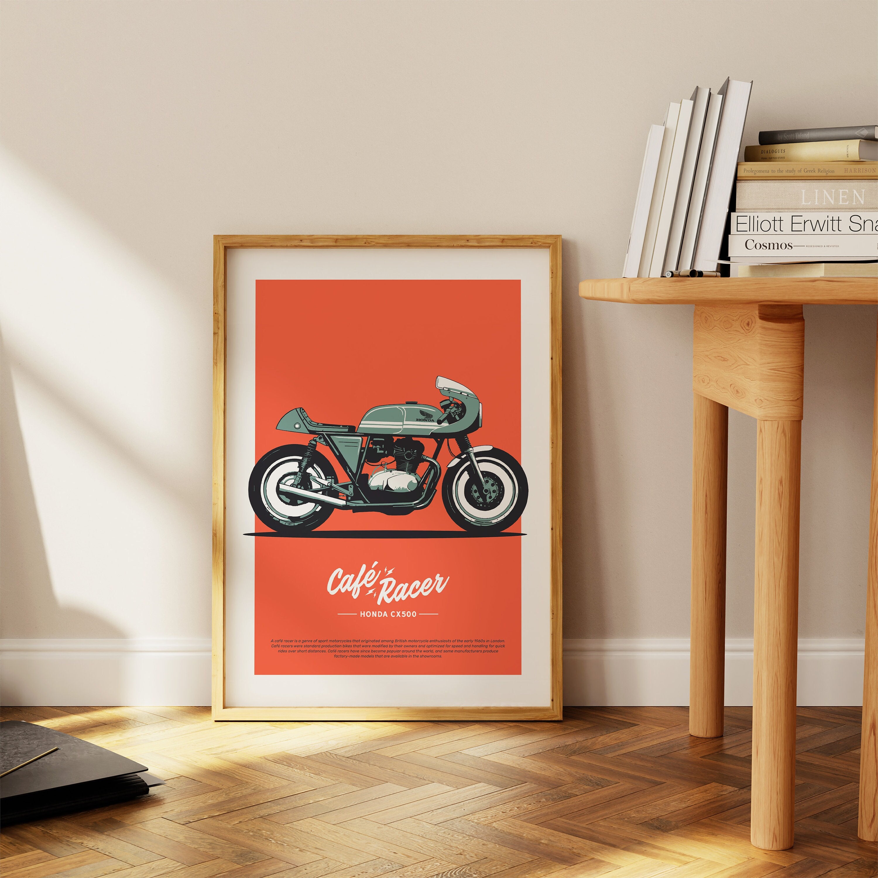 Honda CX500 Cafe Racer Poster: Retro Motorcycle Wall Art (digital