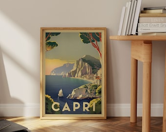 Vintage Travel Poster Art Print of Capri