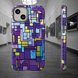Piet Mondrian coque de téléphone iphone 14 13 12 11 Samsung Galaxy S23 S22 S21 S20 S10 Google Pixel 7 6 5 Art abstrait moderne