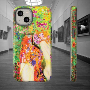 Gustav Klimt sirènes coque de téléphone iphone 14 13 12 11 Samsung Galaxy S23 S22 S21 S20 S10 Google Pixel 7 6 5 Art Nouveau moderne