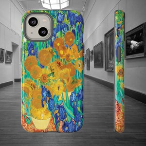 Vincent Van Gogh tournesols coque de téléphone iphone 14 13 12 11 Samsung Galaxy S23 S22 S21 S20 S10 Google Pixel 7 6 5 expressionniste Art moderne