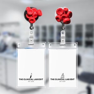 Clinical Laboratory Red Blood Cell Agglutinate Badge Reel, Medical Lab Science Gift, Hematology Oncology RN Badge Charm, MLT, Lab Week Gift