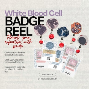 1 st. WBC-badgehaspel | Kies je leukocyten | Badgehouder voor hematologie en medisch laboratorium