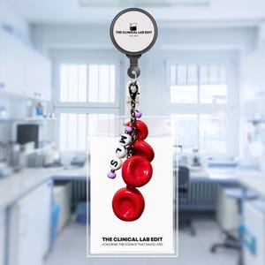 Custom RBC Badge Charm - Hematology Gift, Phlebotomy Keychain, Blood Cell Pendant for Lab Scientist, Phlebotomist, MLT, PBT, Student, Nurse