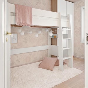 Papier peint amovible Jardin secret, décoration murale douce Boho florale, chambre fille rose, revêtement mural fleurs dessinées à la main, 008