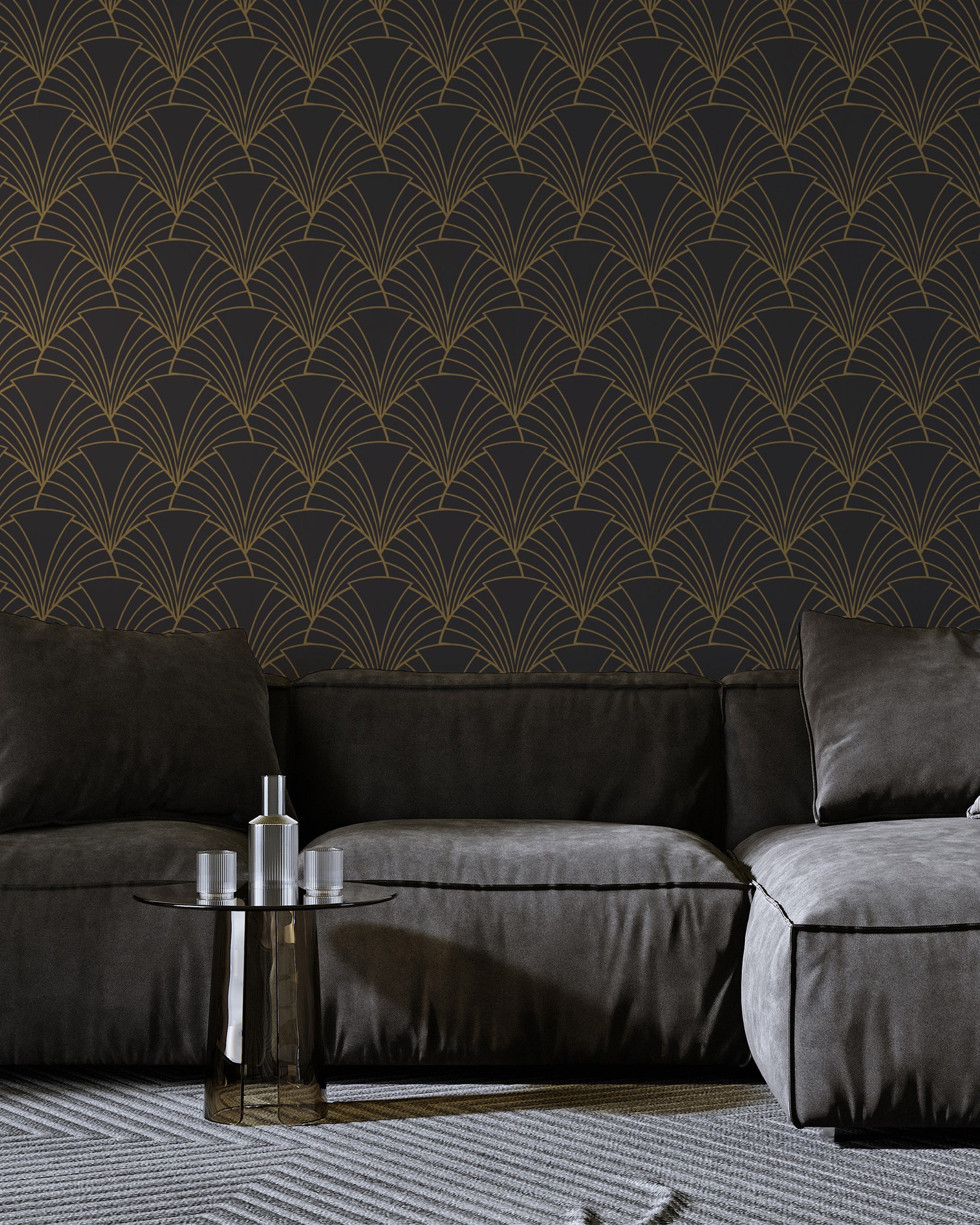 Deco Arches Removable Wallpaper, Peel & Stick Geometric Mural, Art Deco — free download
