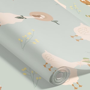 Silly Goose Removable Wallpaper, Vintage Animals Nursery Peel and Stick ...