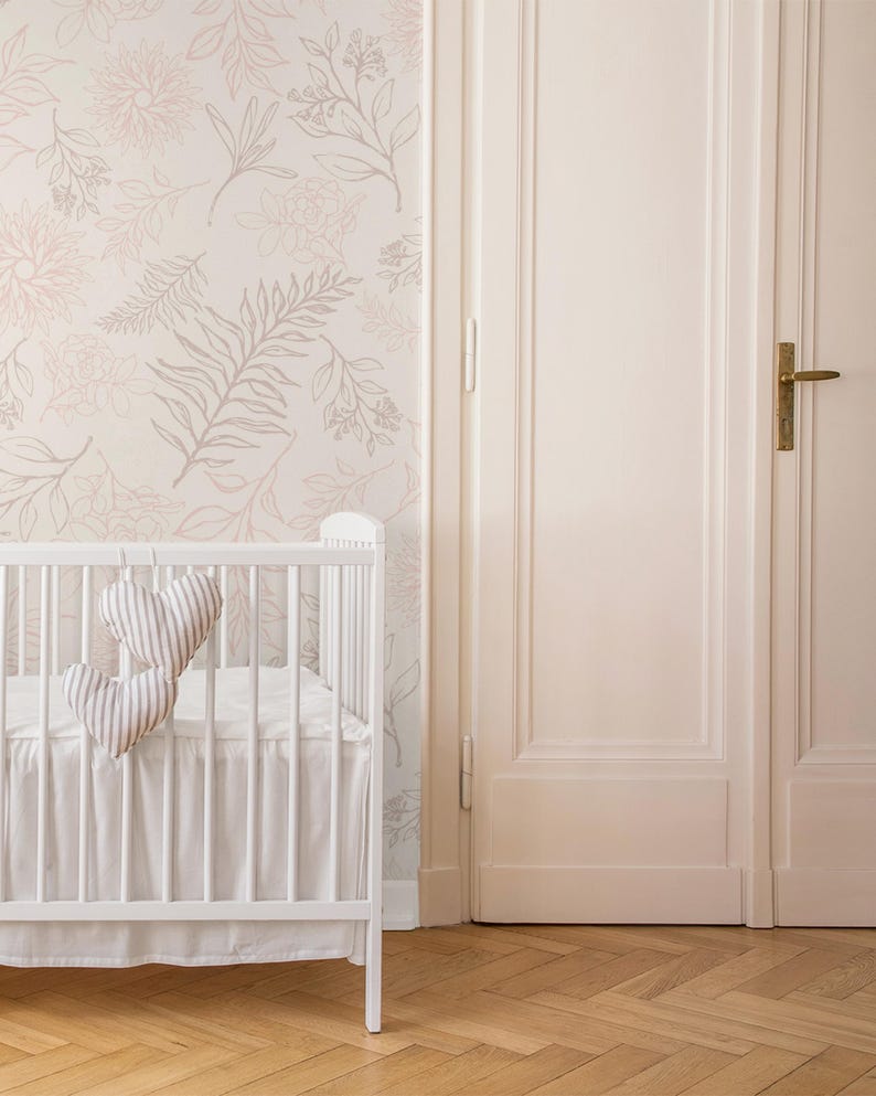 Secret Garden Removable Wallpaper, Soft Boho Florals Peel & Stick Mural ...