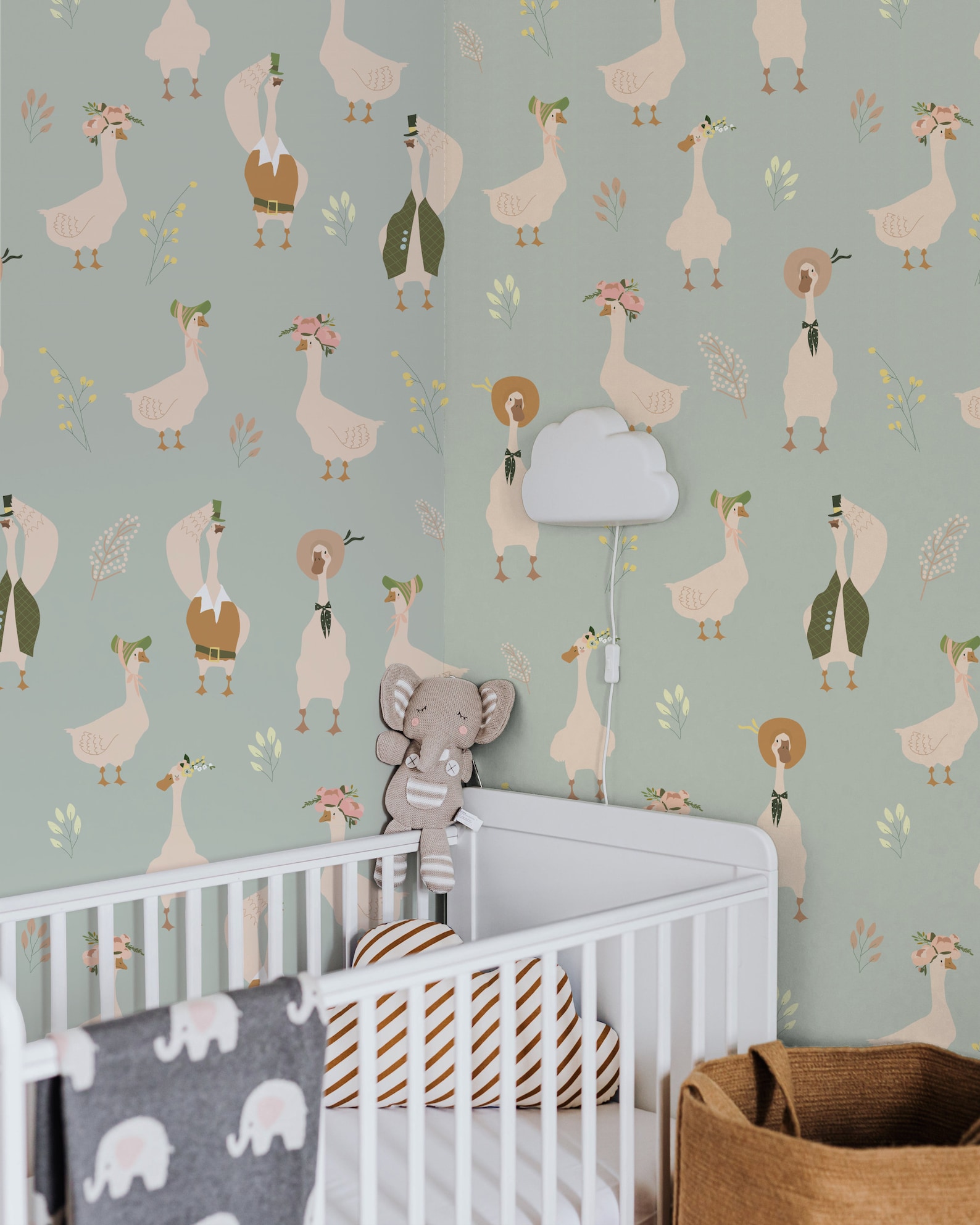 Silly Goose Removable Wallpaper, Vintage Animals Nursery Peel and Stick ...