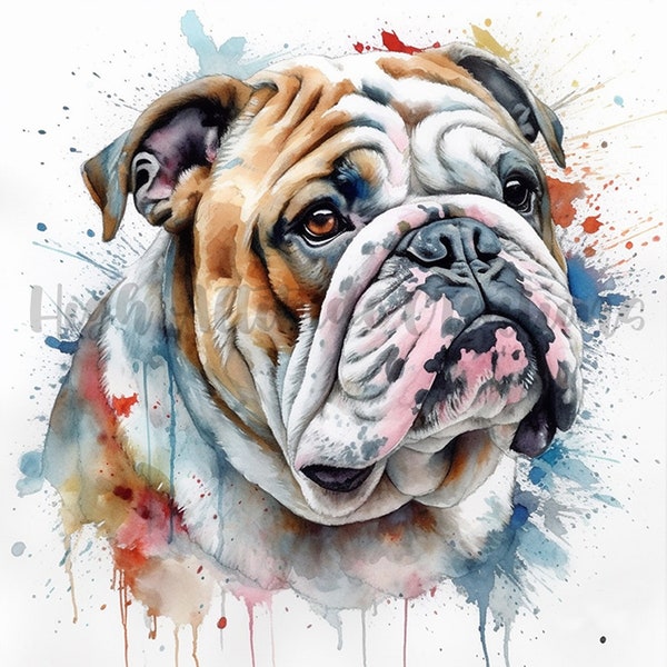 English Bulldog Clipart - 10 High-Quality JPGs | Digital Print | Wall Art | Paper Craft | Commercial Use | Clip Art | Digital Download