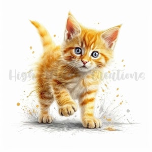 Cute Kittens Clipart - 12 High-Quality JPGs | Digital Print | Wall Art | Paper Craft | Commercial Use | Card Making | Digital Download