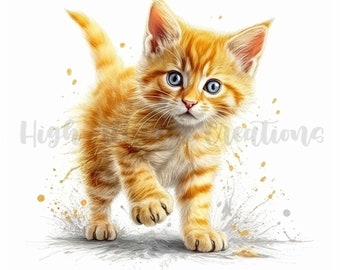 Cute Kittens Clipart - 12 High-Quality JPGs | Digital Print | Wall Art | Paper Craft | Commercial Use | Card Making | Digital Download