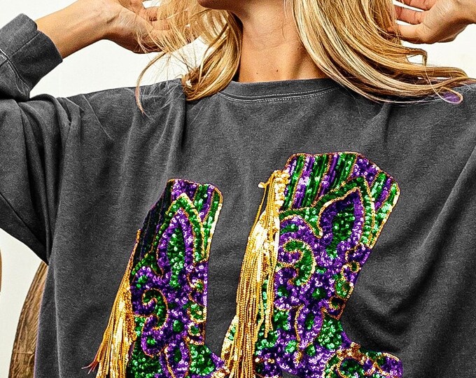 mardi gras boots shirt