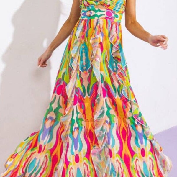 A printed woven maxi dress, Summer Maxi Dress