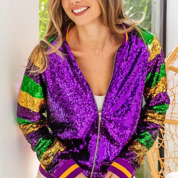 mardi gras confetti sequin jacket