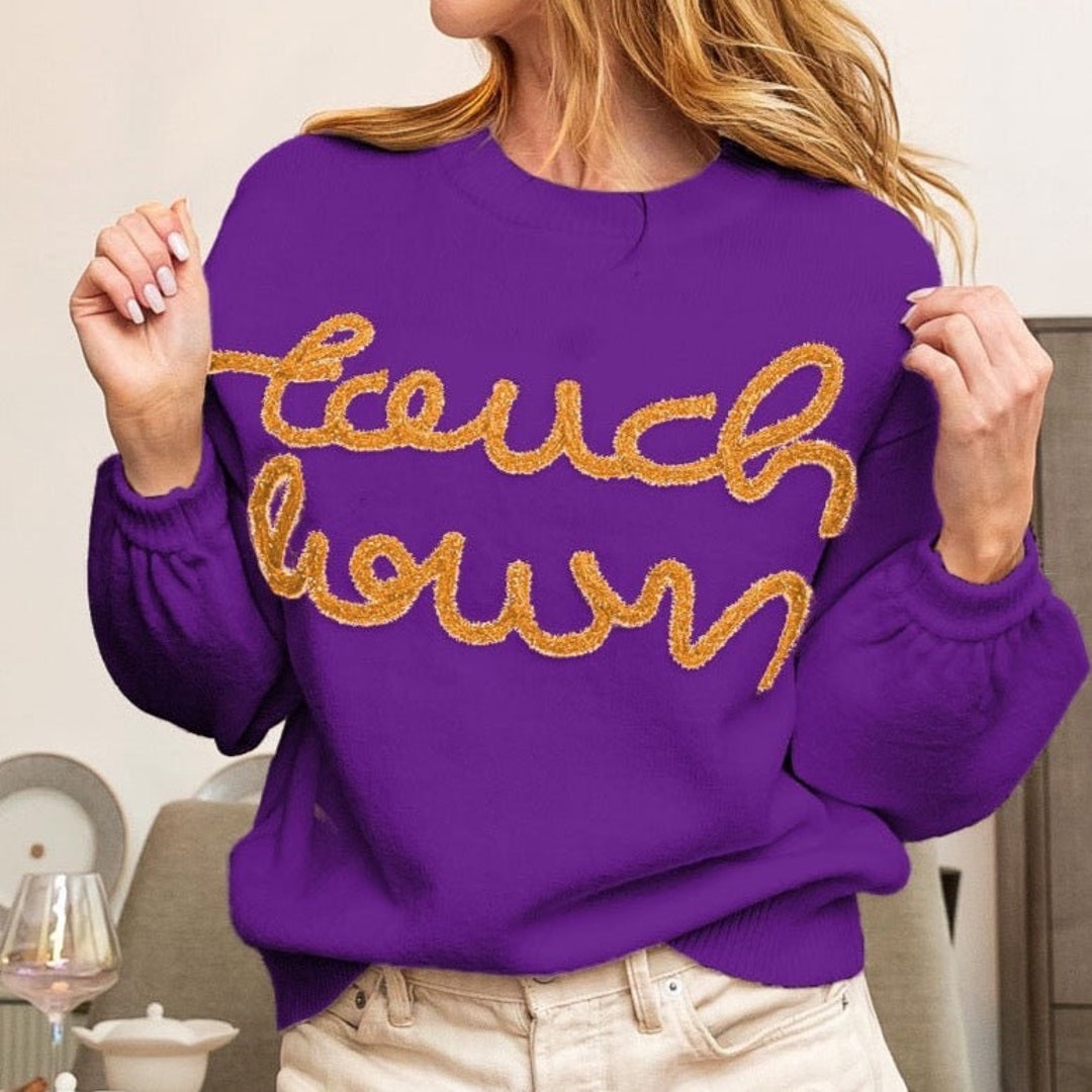 purple-and-gold-game-day-letters-classic-sweater-etsy