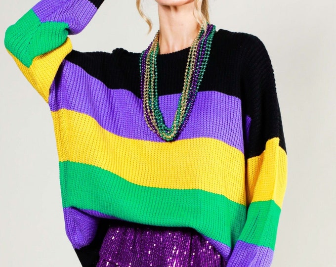 mardi gras sweater etsy