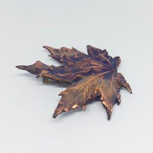 Copper brooch and pendant made from a real maple leaf – electroformed copper, artistic patina, boho talisman
