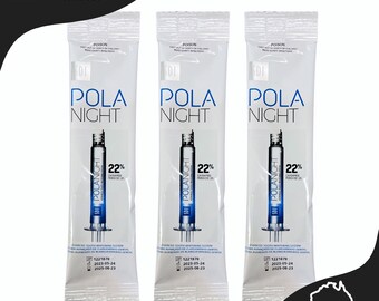 Polanight 22% de peroxyde de carbamide Accueil Seringue de gel de blanchiment des dents 3 x 3 grammes | Guide des teintes et instructions inclus